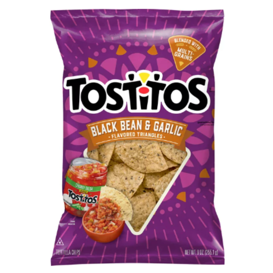 Tostitos Rounds Tortilla Chips Black Bean & Garlic, 9 Ounce