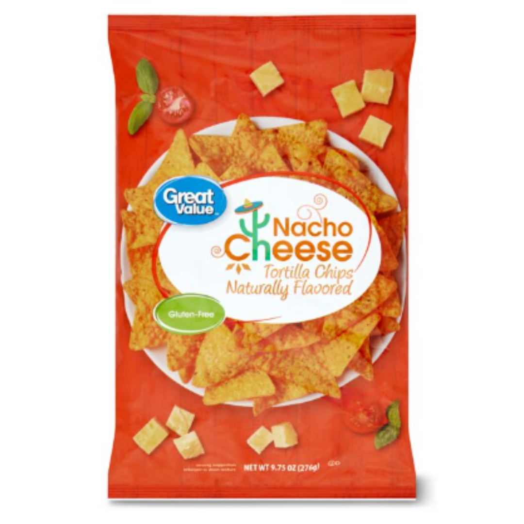 Great Value Nacho Cheese Tortilla Chips, 9.75 Ounce