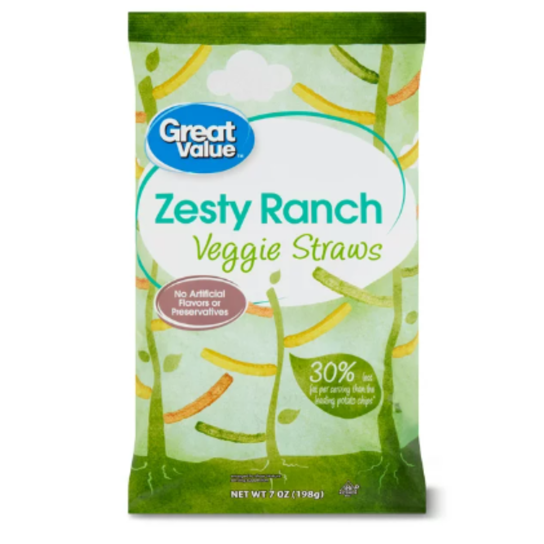 Great Value Zesty Ranch Veggie Straws, 7 Ounce