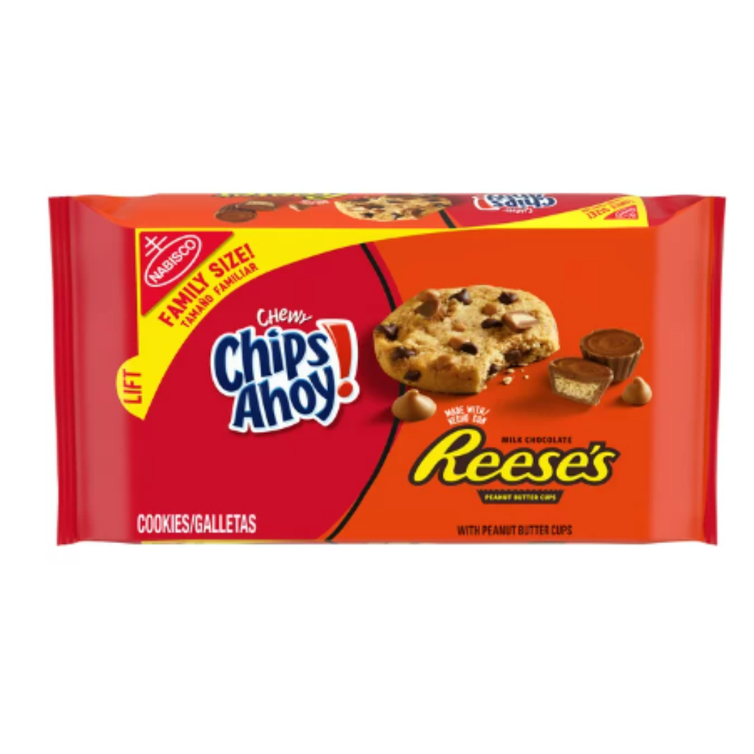 CHIPS AHOY! Chewy Chocolate Chip Cookies with Reese's Peanut Butter Cups, Family Size, 14.25 Ounce