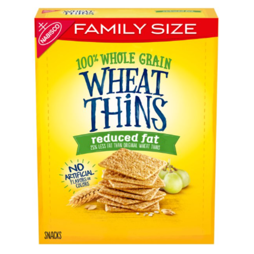 Wheat Thins Reduced Fat Whole Grain Wheat Crackers, Family Size, 12.5 Ounce