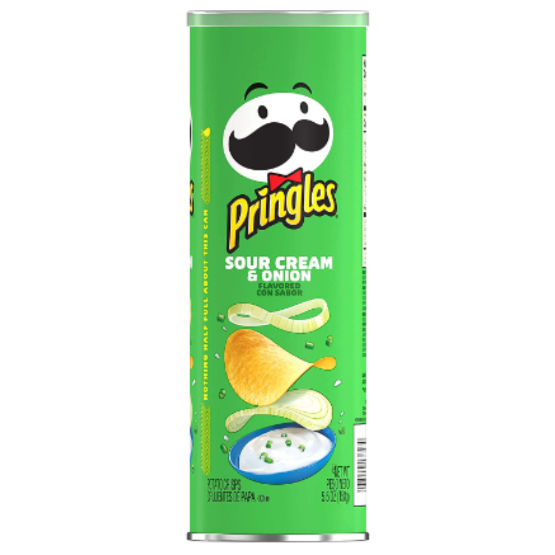 Pringles Potato Crisps Chips, Sour Cream and Onion, 5.5 Ounce