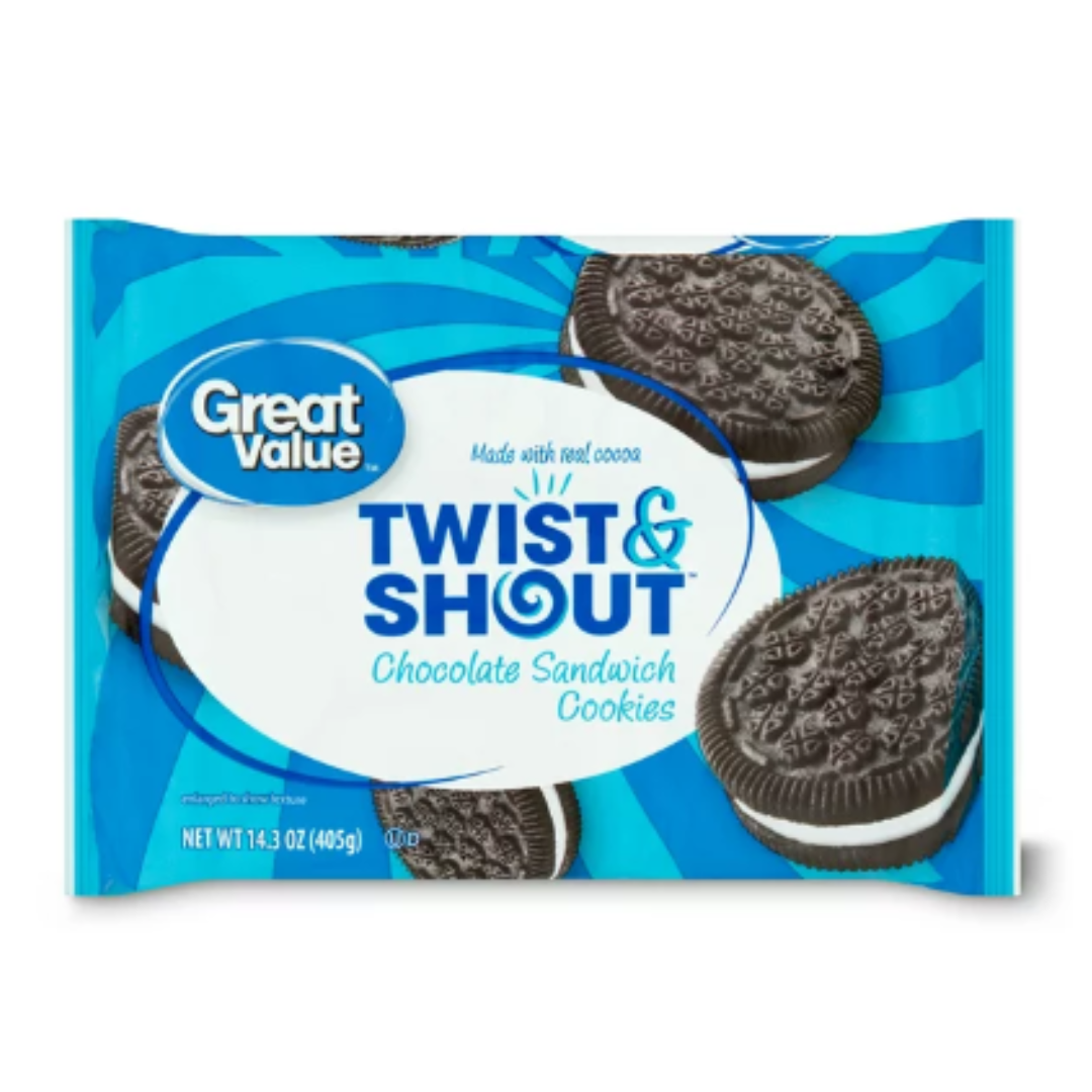 Great Value Twist & Shout Chocolate Sandwich Cookies, 14.3 Ounce