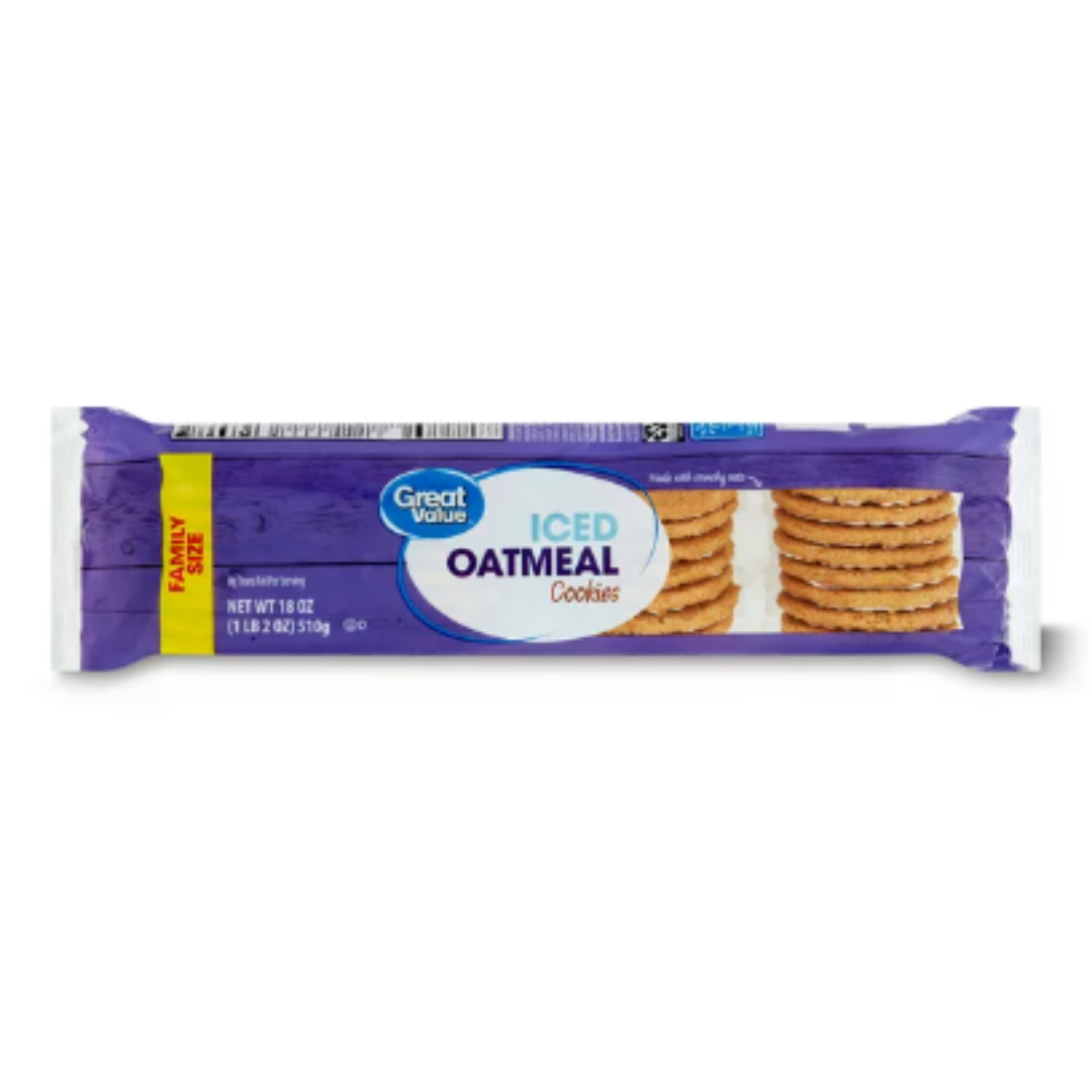 Great Value Iced Oatmeal Cookies, Family Size, 18 Ounce