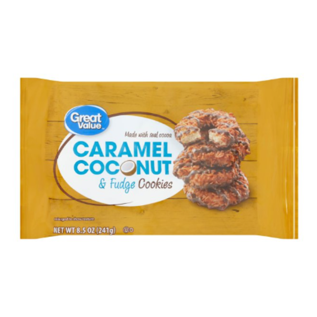 Great Value Caramel Coconut & Fudge Cookies, 8.5 Ounce