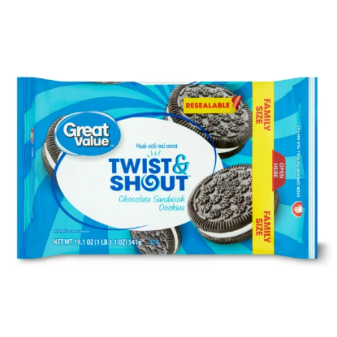 Great Value Twist & Shout Chocolate Sandwich Cookies, 19.1 Ounce