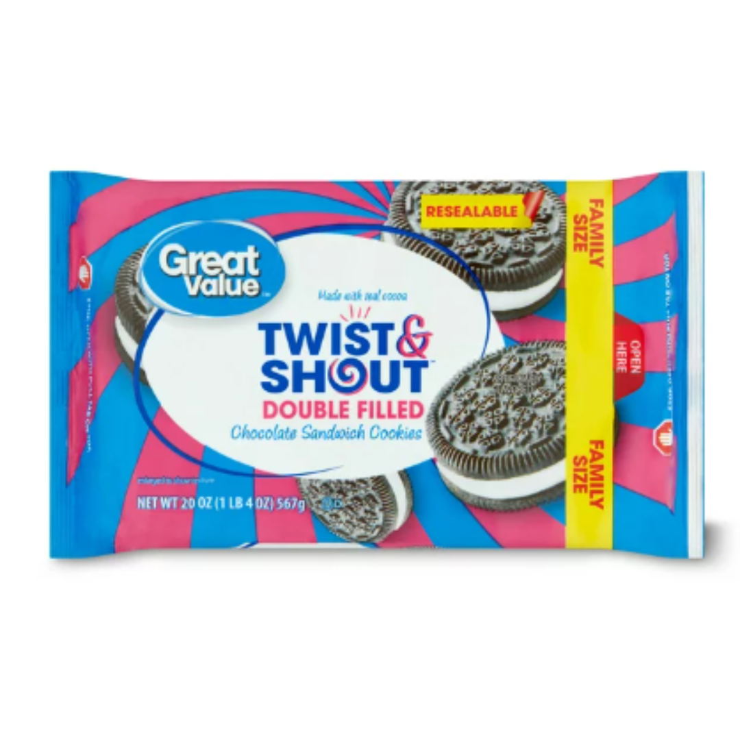 Great Value Twist & Shout Double Filled Chocolate Sandwich Cookies, 20 Ounce