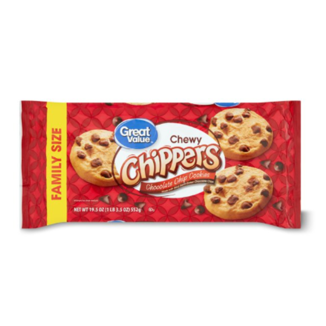 Great Value Chewy Chocolate Chip Cookies Family Size, 19.5 Ounce