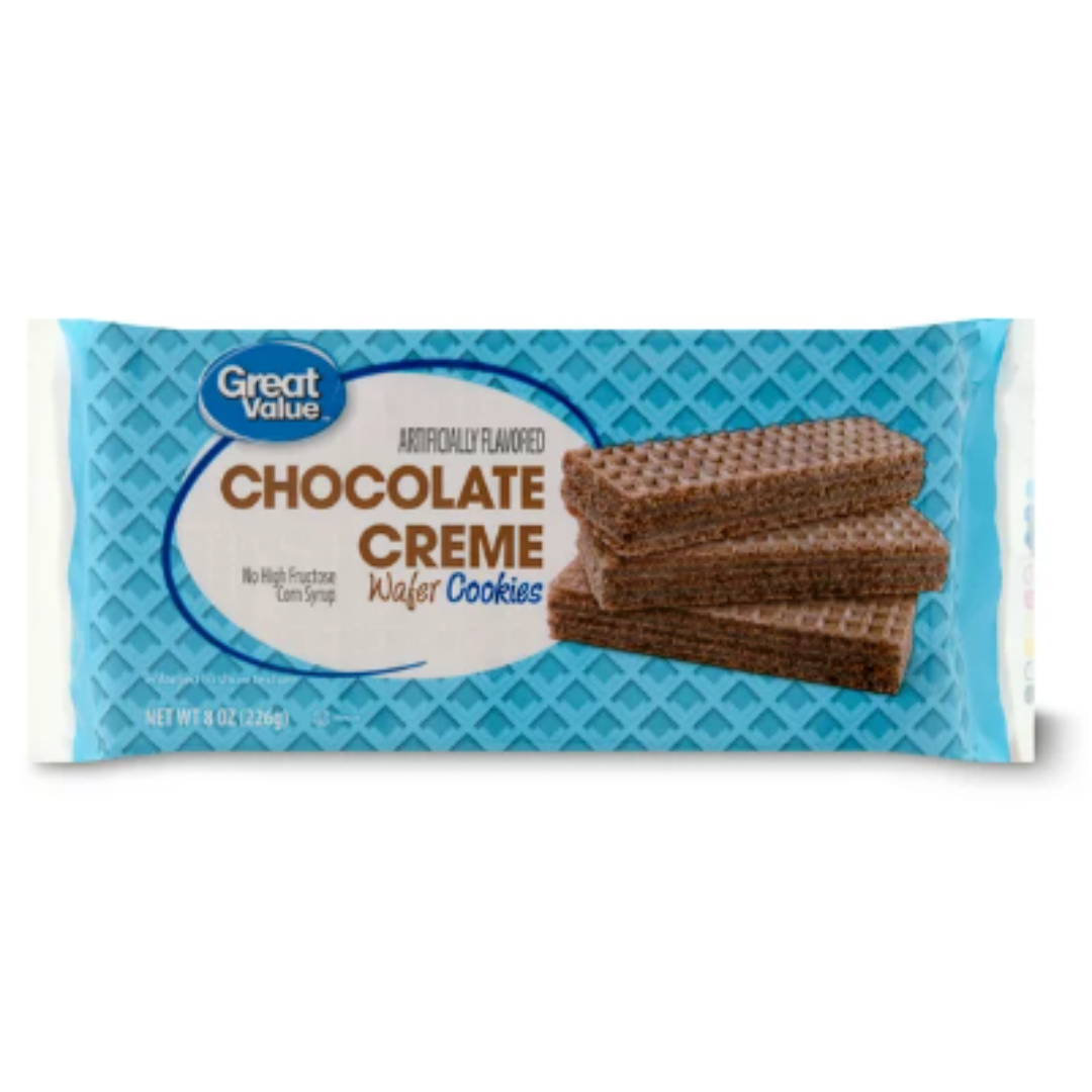 Great Value Chocolate Creme Wafer Cookies, 8 Ounce