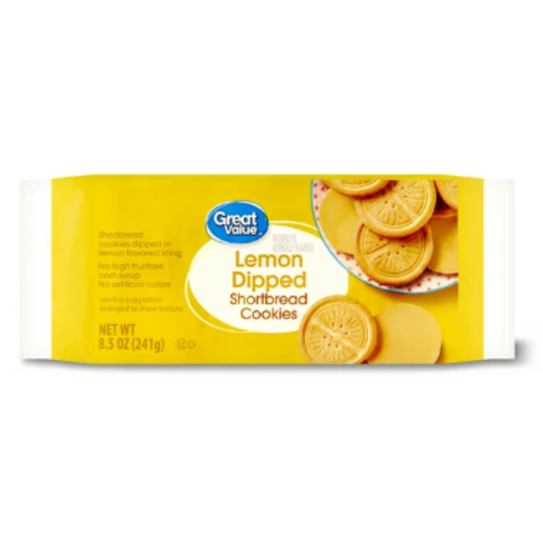 Great Value Lemon Dipped Shortbread Cookies, 8.5 Ounce