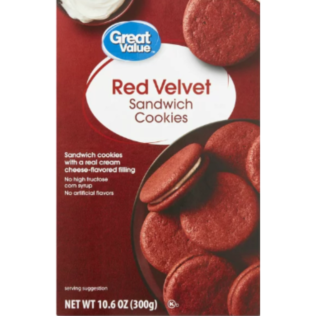 Great Value Red Velvet Sandwich Cookies, 10.6 Ounce