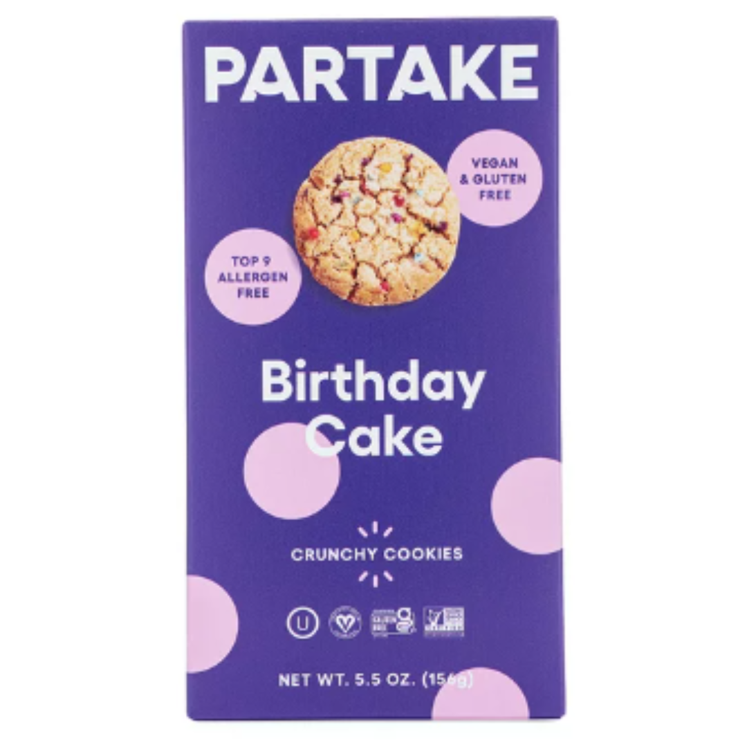 Partake Gluten Free Vegan Birthday Cake Cookies, 5.5 Ounce