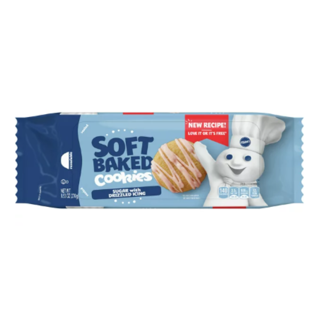 Pillsbury Soft Baked Cookies, Sugar with Icing, 9.53 Ounce
