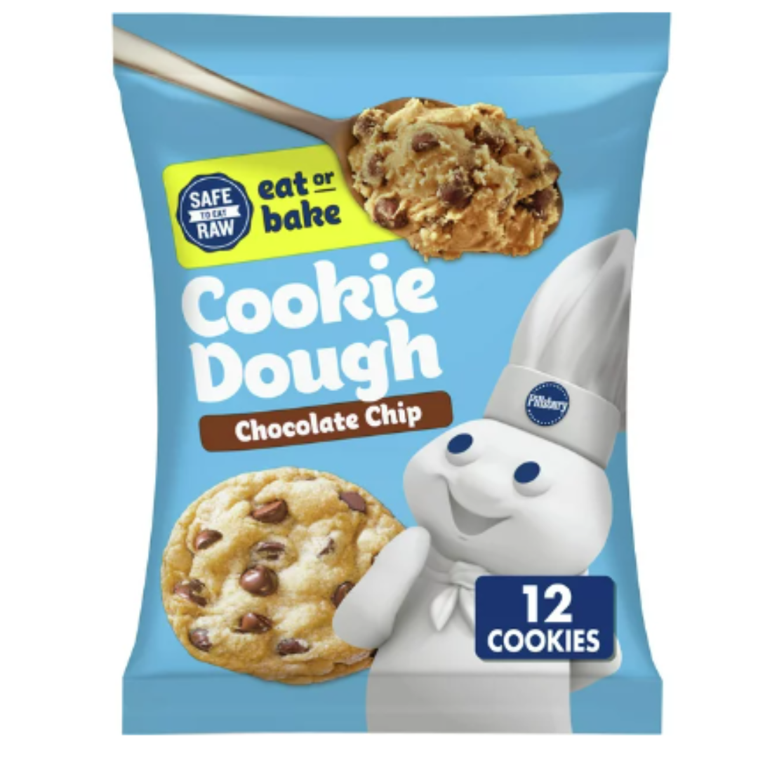 Pillsbury Ready To Bake Refrigerated Chocolate Chip Cookie Dough, 16 Ounce, 12 Cookies