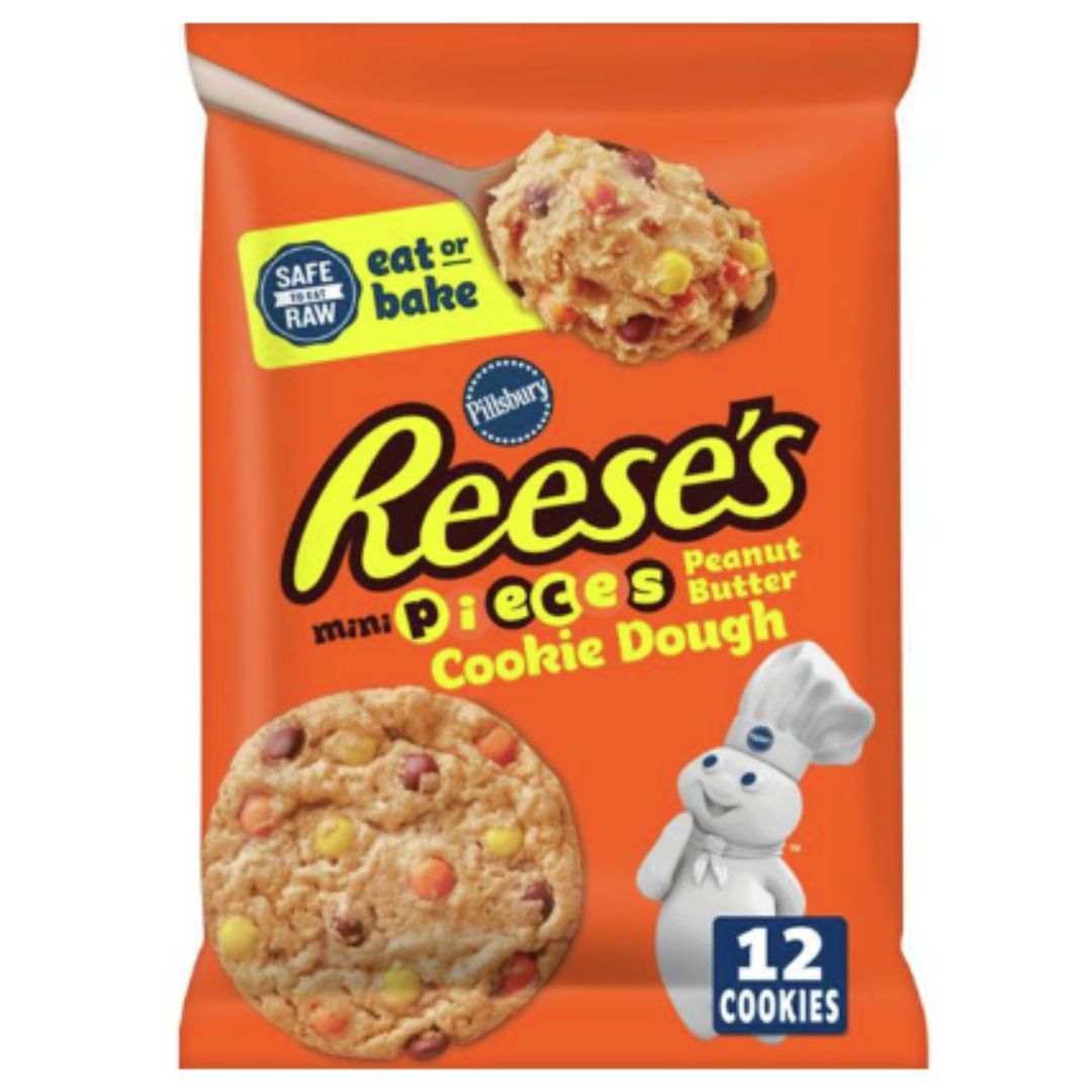 Pillsbury Ready To Bake Reese's Mini Pieces Peanut Butter Refrigerated Cookie Dough, 16 Ounce