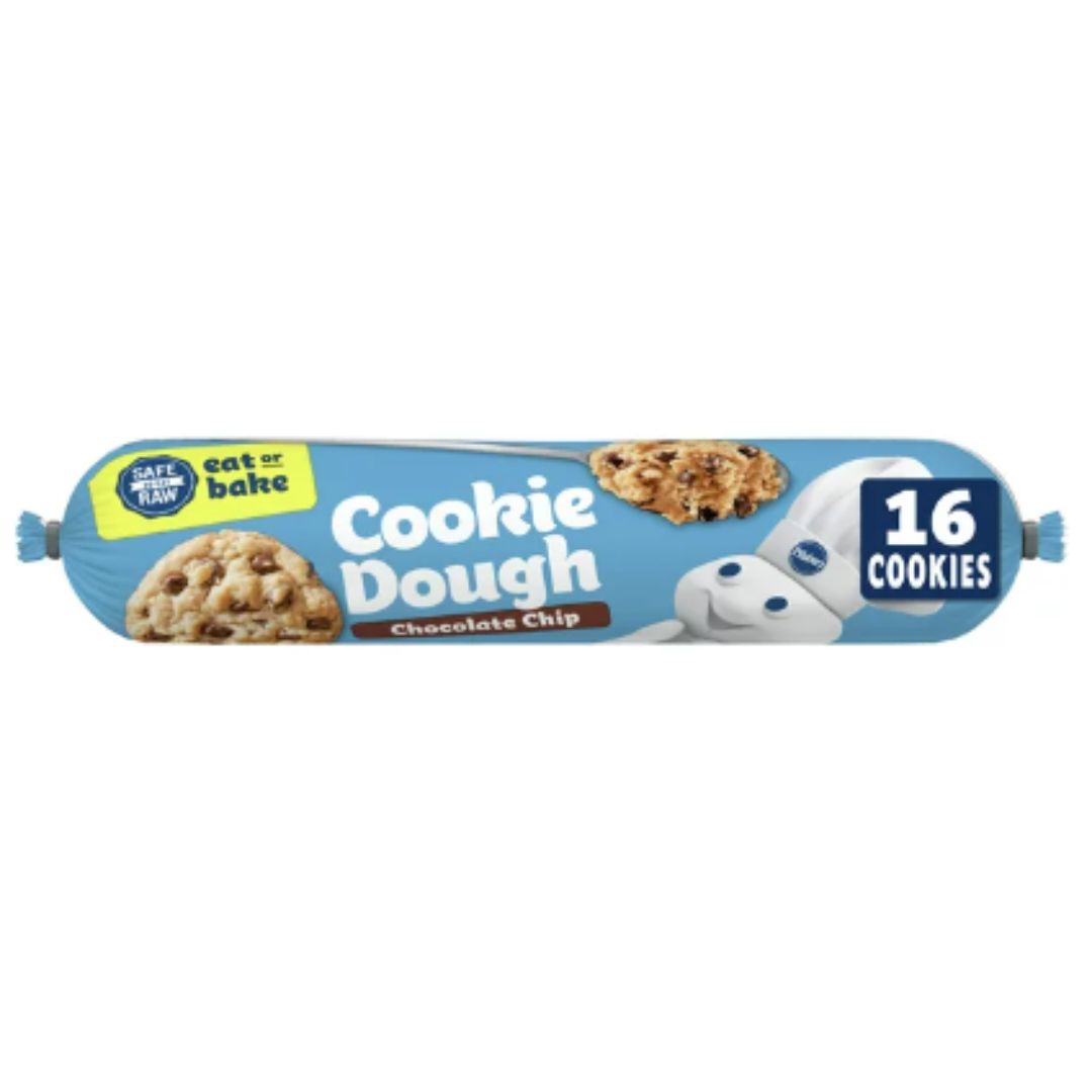 Pillsbury Ready To Bake Refrigerated Chocolate Chip Cookie Dough, 16 ounce, 16 Cookies