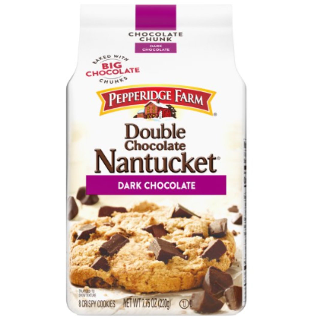 Pepperidge Farm Nantucket Crispy Double Dark Chocolate Chunk Cookies, 7.75 Ounce