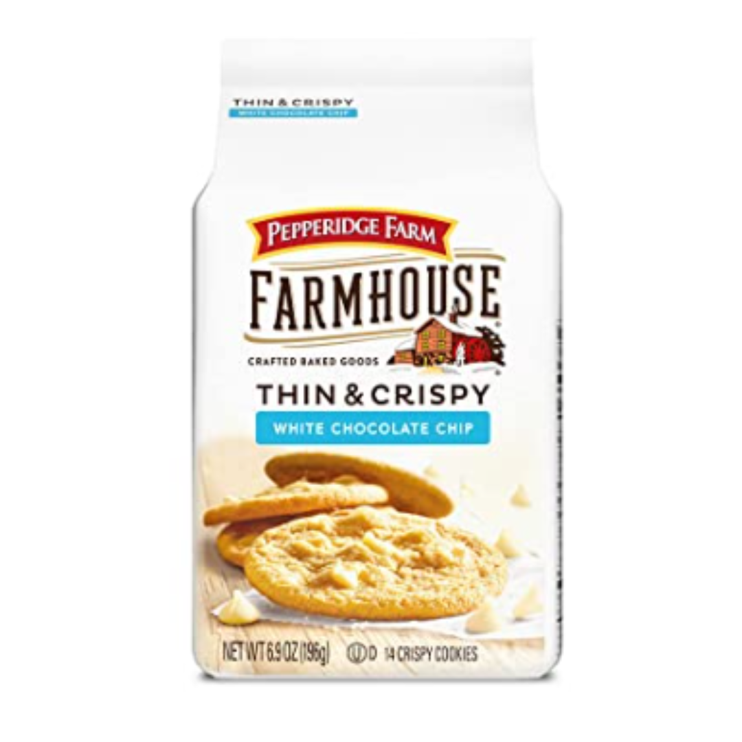 Pepperidge Farm Farmhouse Thin & Crispy White Chocolate Chip Cookies, 6.9 Ounce