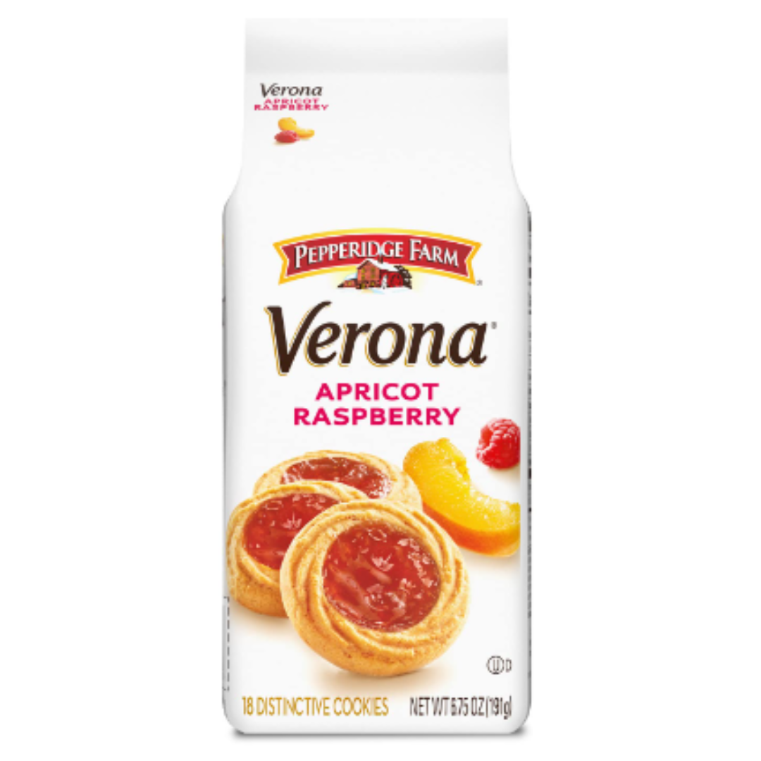 Pepperidge Farm Verona Apricot Raspberry Thumbprint Cookies, 6.75 Ounce