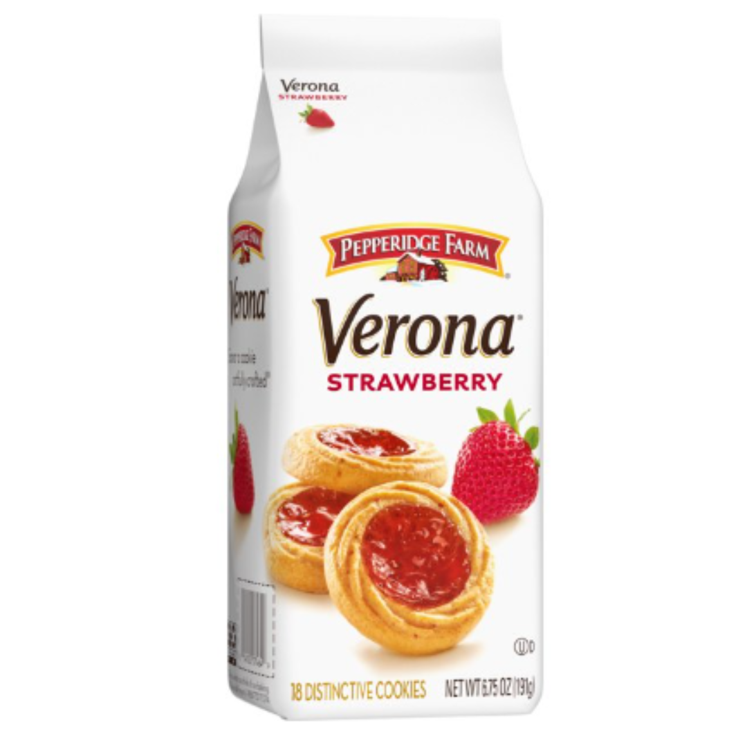 Pepperidge Farm Verona Strawberry Thumbprint Cookies, 6.75 Ounce