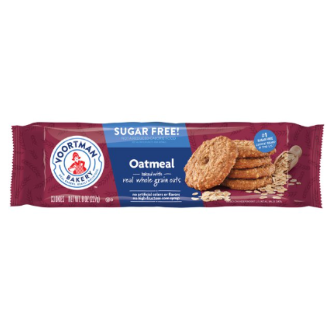 VOORTMAN Bakery Sugar Free Oatmeal Cookies 8 Ounce