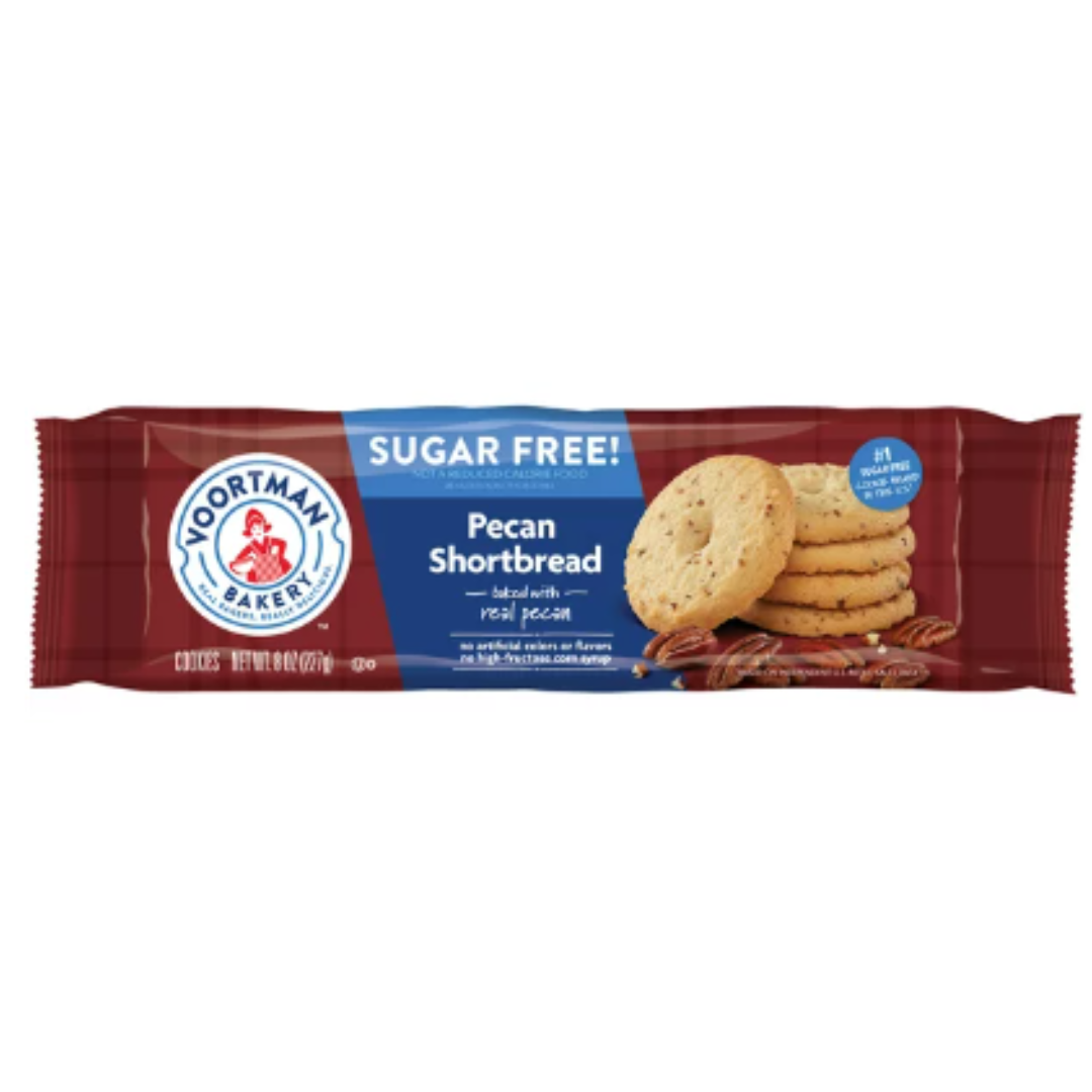 VOORTMAN Bakery Sugar Free Pecan Shortbread Cookies 8 Ounce