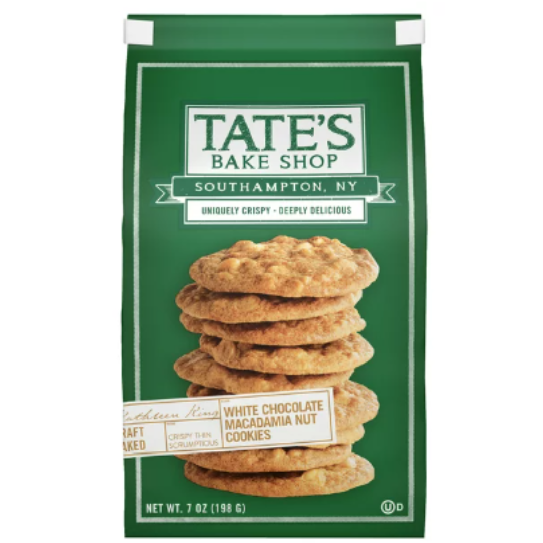 Tate's Bake Shop White Chocolate Macadamia Nut Cookies, 7 Ounce
