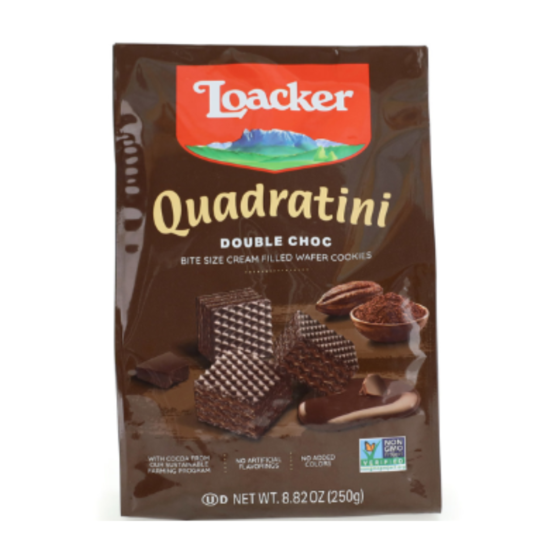 Loacker Wafers w/ Double Chocolate Cream Filling Quadratini, 8.82 Ounce