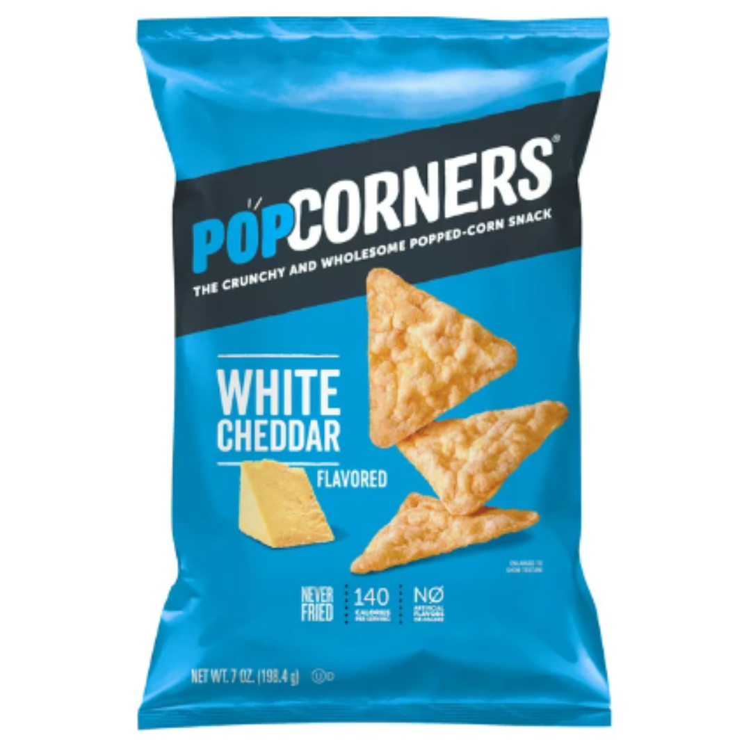 Popcorners White Cheddar Gluten Free Popped Corn Snacks, 7 Ounce