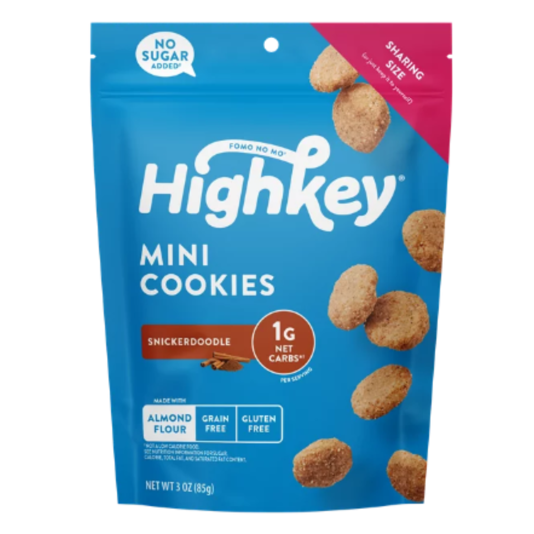 HighKey No Sugar Added Snickerdoodle Mini Cookies, 3 Ounce