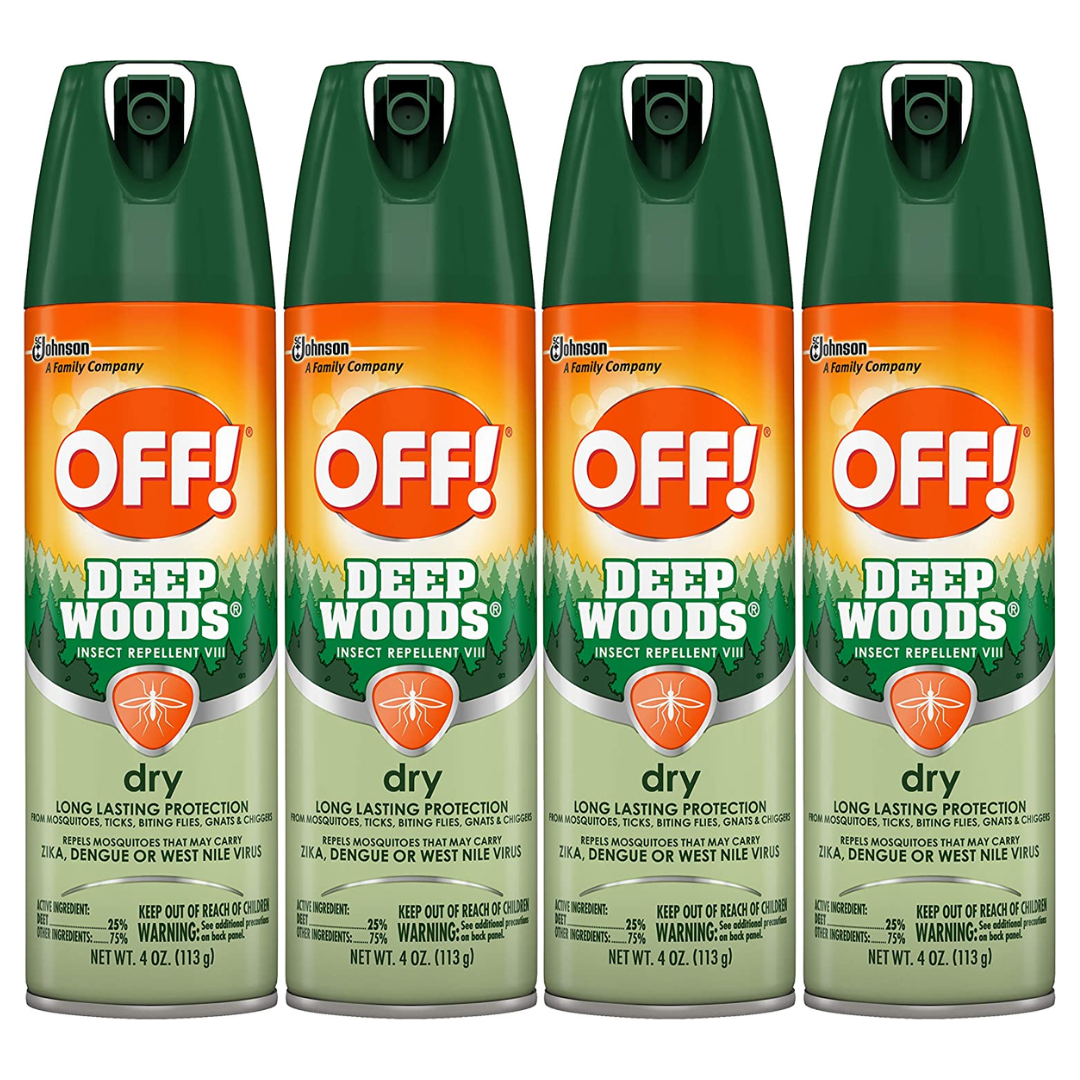 OFF! Deep Woods Insect Repellent Aerosol, Dry, Non-Greasy Formula, 4 Ounce - Pack of 4