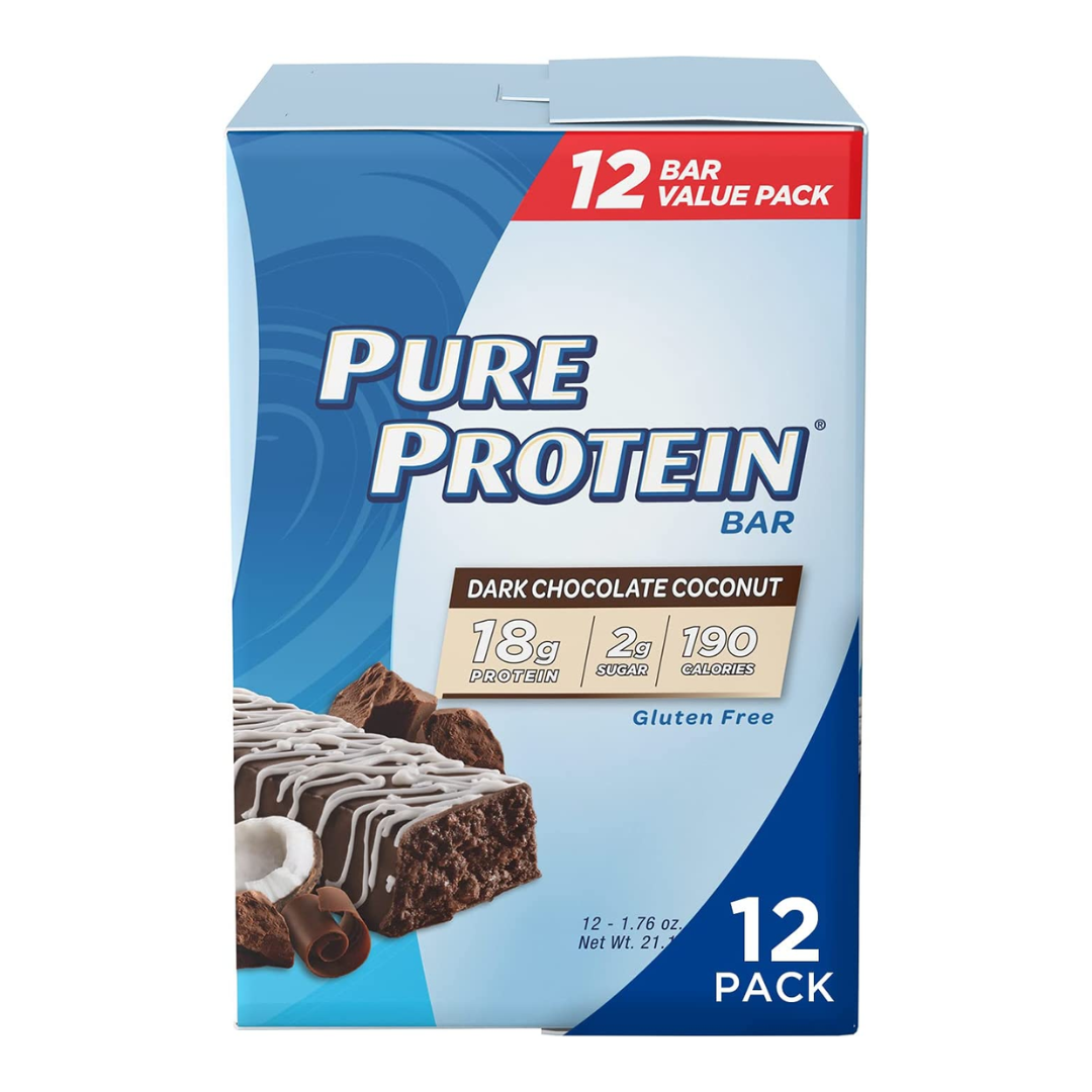 Pure Protein Dark Chocolate Coconut Protein Bars, 1.76  Ounce - 12 Count