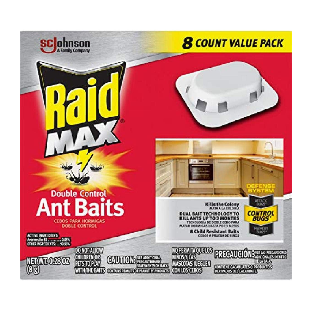 Raid Max Double Control Ant Baits, 0.28 Ounce - 8 Count