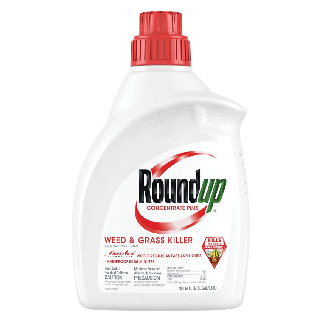 Roundup Concentrate Plus Weed and Grass Killer, 64 Ounce -  Includes Easy Measure Cap