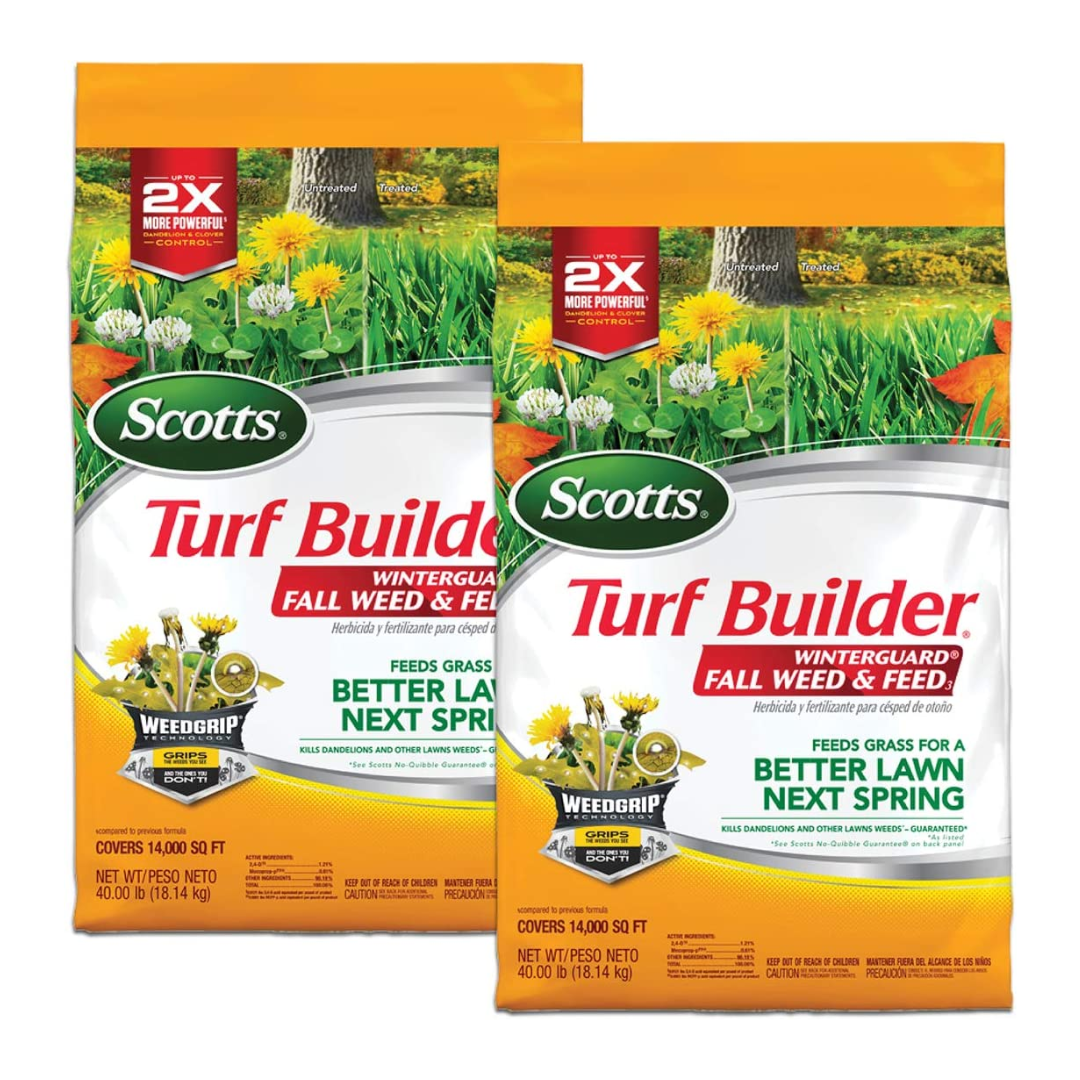 Scotts Turf Builder WinterGuard Fall Weed & Feed 3, 40 Pounds - Pack of 2