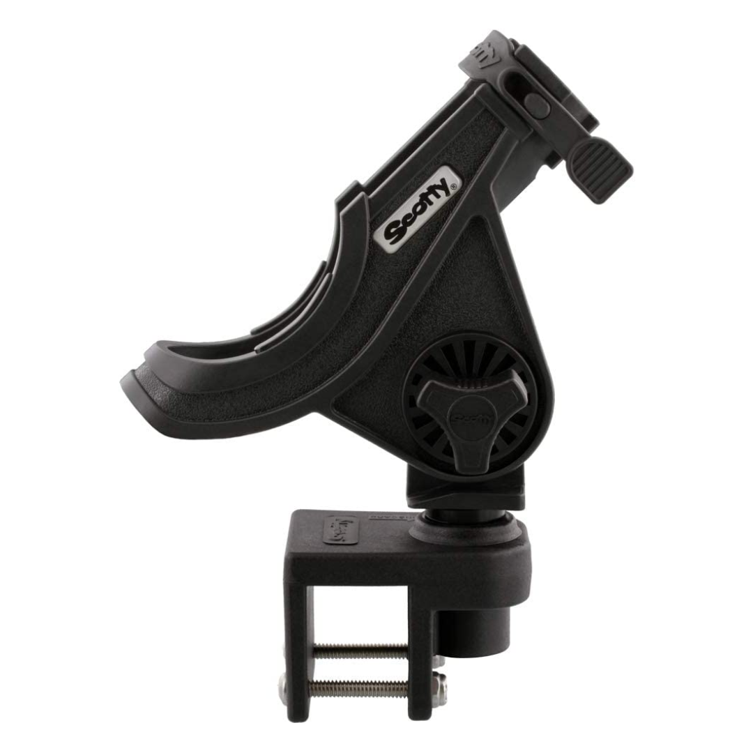 Scotty Bait caster/Spinning Rod Holder w/ Square Rail Mount , Black ‎0284-BK