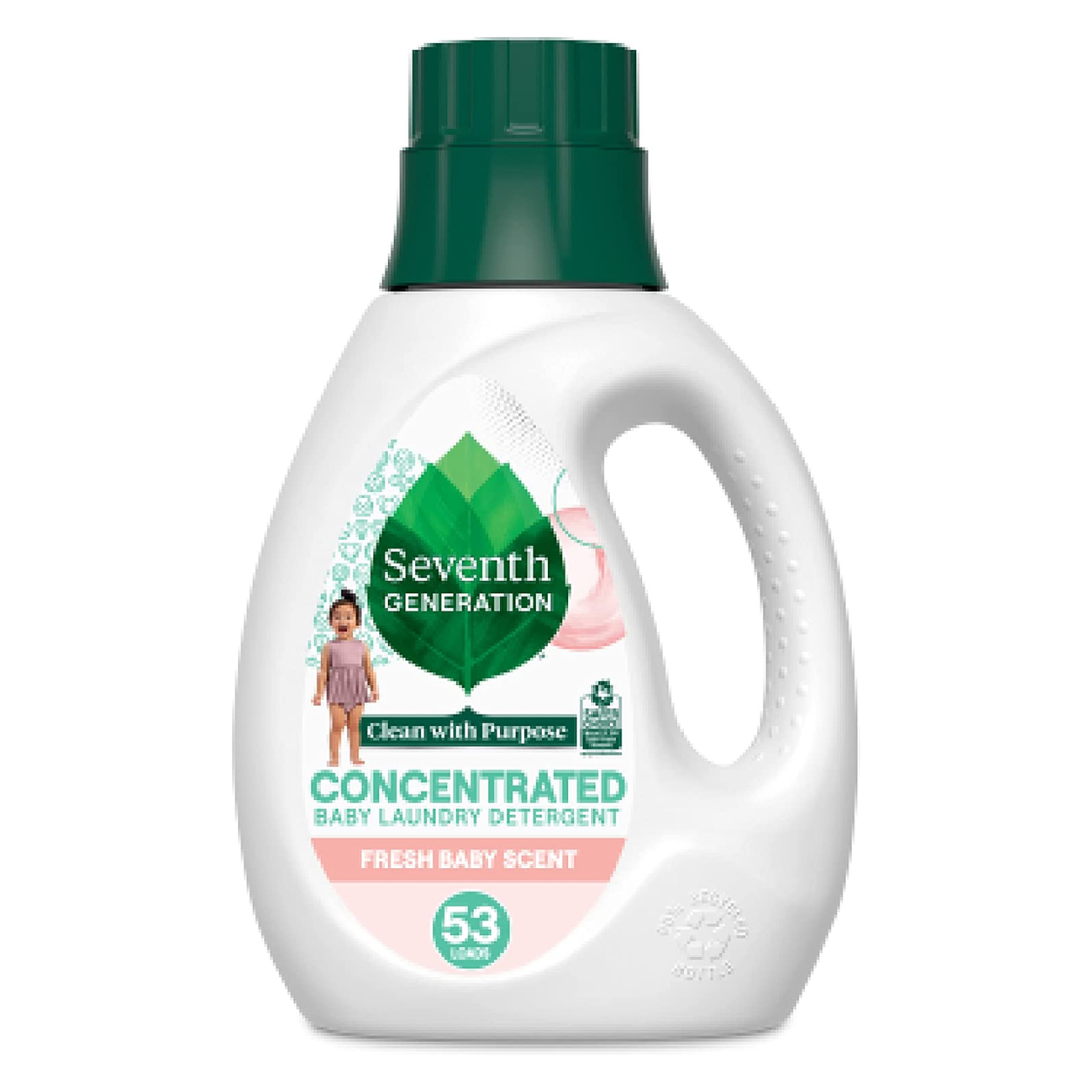 Seventh Generation Concentrated Baby Laundry Detergent, Stain Fighting Formula, Fresh Scent, 40 Ounce