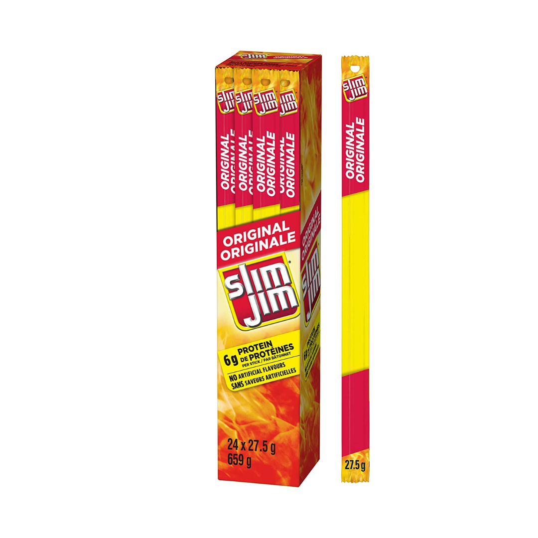 Slim Jim Giant Smoked Meat Stick, Original Flavor, Keto Friendly, 0.97 Ounce - Pack of 24