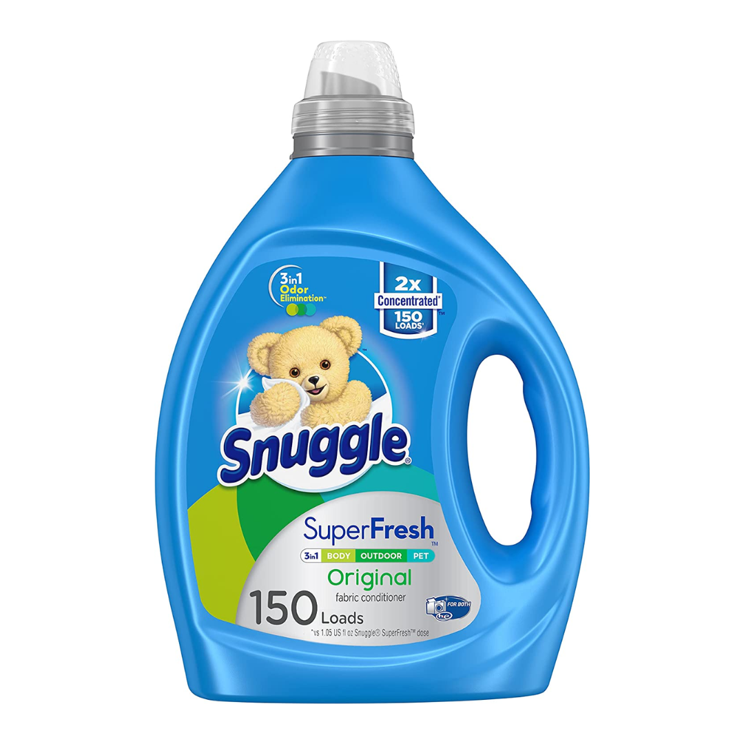 Snuggle Liquid Fabric Softener, SuperFresh Original, Eliminates Tough Odors, 150 Loads