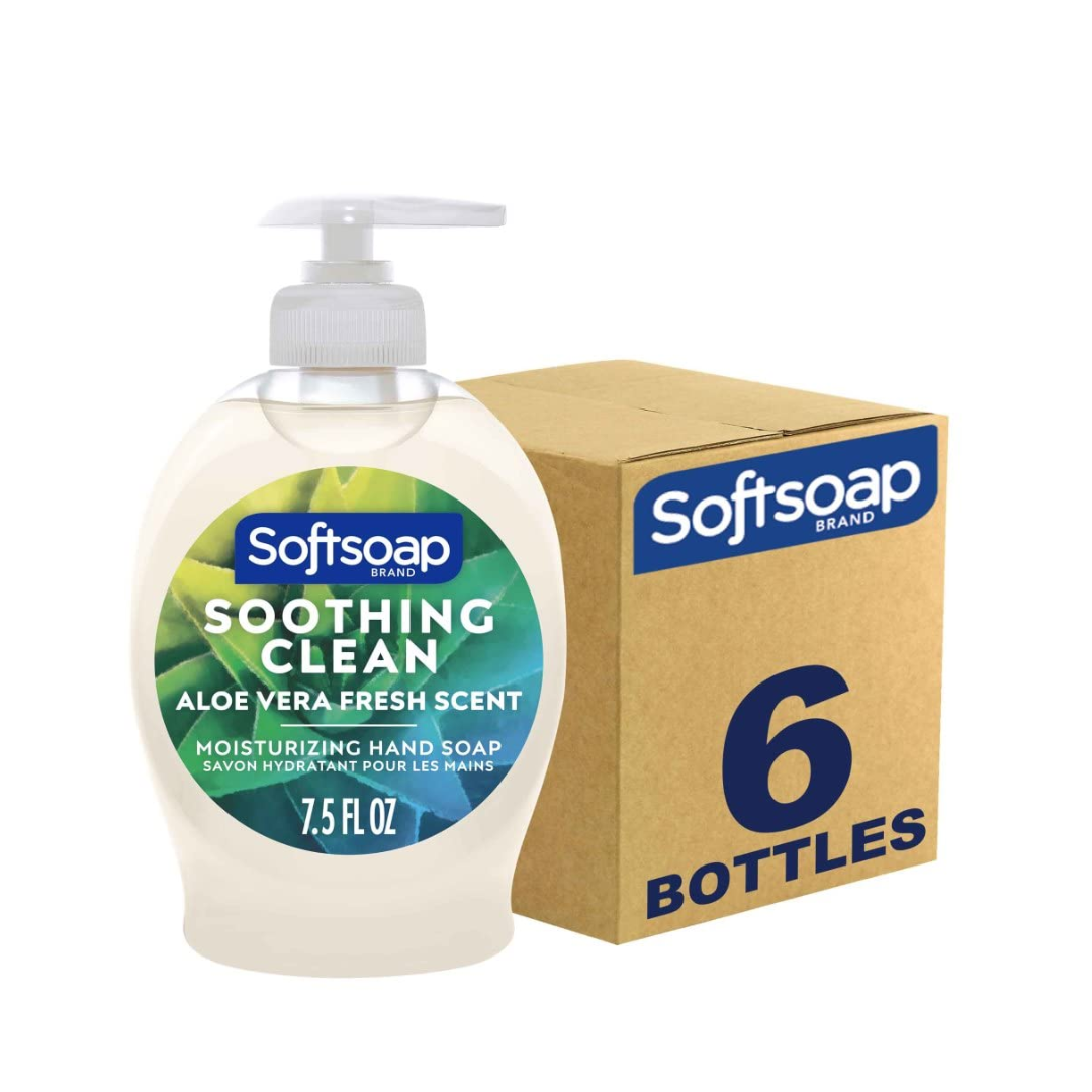 Softsoap Moisturizing Liquid Hand Soap, Soothing Clean Aloe Vera, 7 fl Ounce - Pack of 6
