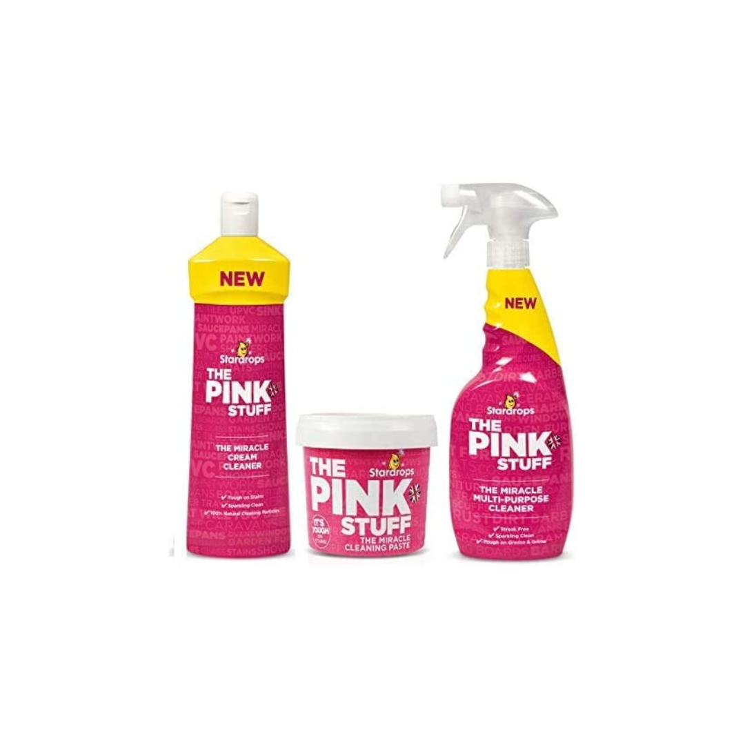 Stardrops, The Pink Stuff, The Miracle Cleaning Paste, Multi-Purpose Spray, And Cream Cleaner - Pack of 3