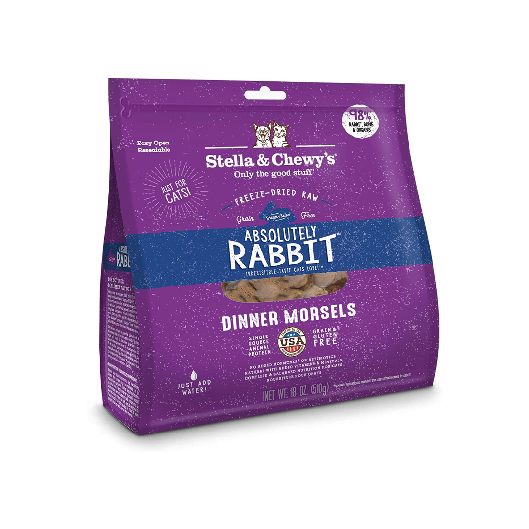 Stella & Chewy's Freeze-Dried Raw Cat Dinner Morsels,Rabbit 1.2 Pound  (Packaging May Vary)