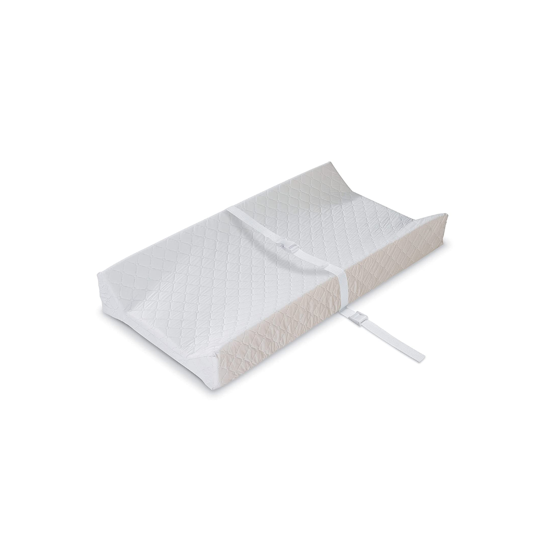 Summer Contoured Changing Pad, Includes Waterproof Changing Liner and Safety Fastening Strap with Quick-Release Buckle - 2-Sided Pad + Liner