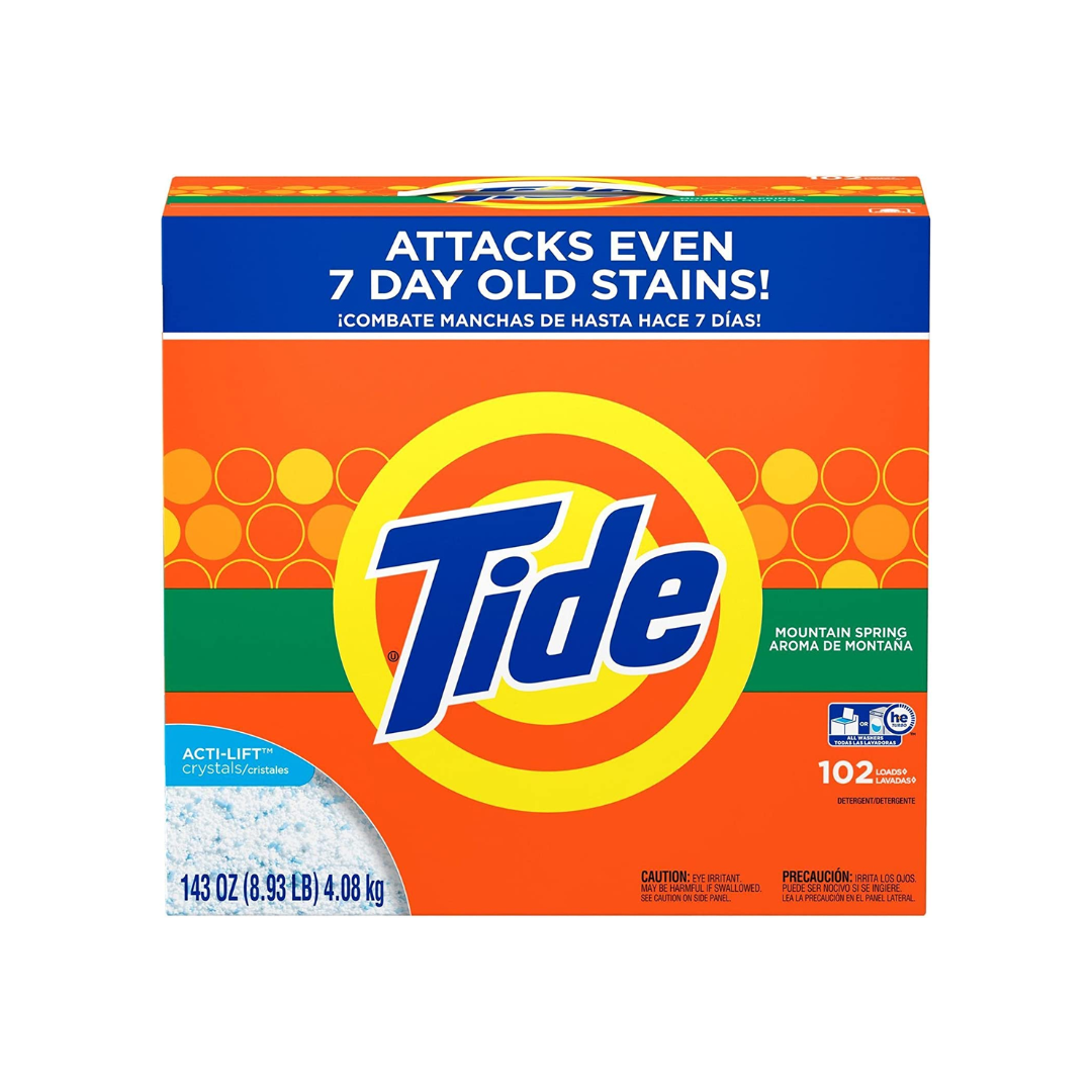 Tide Powder Laundry Detergent, Mountain Spring, 102 Loads 143 Ounce