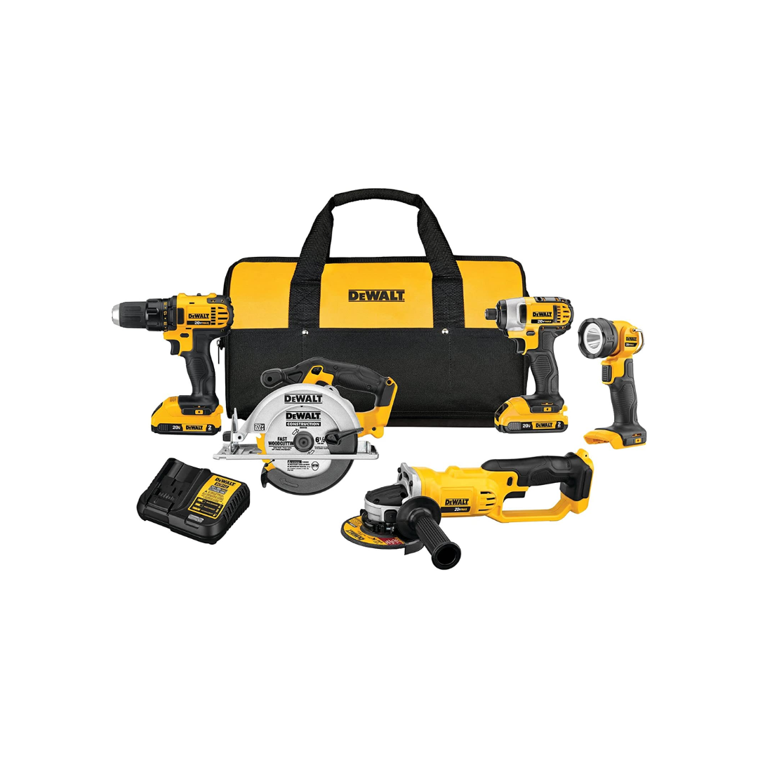 DEWALT DCK521D2 20V MAX Combo Kit, Compact 5-Tool