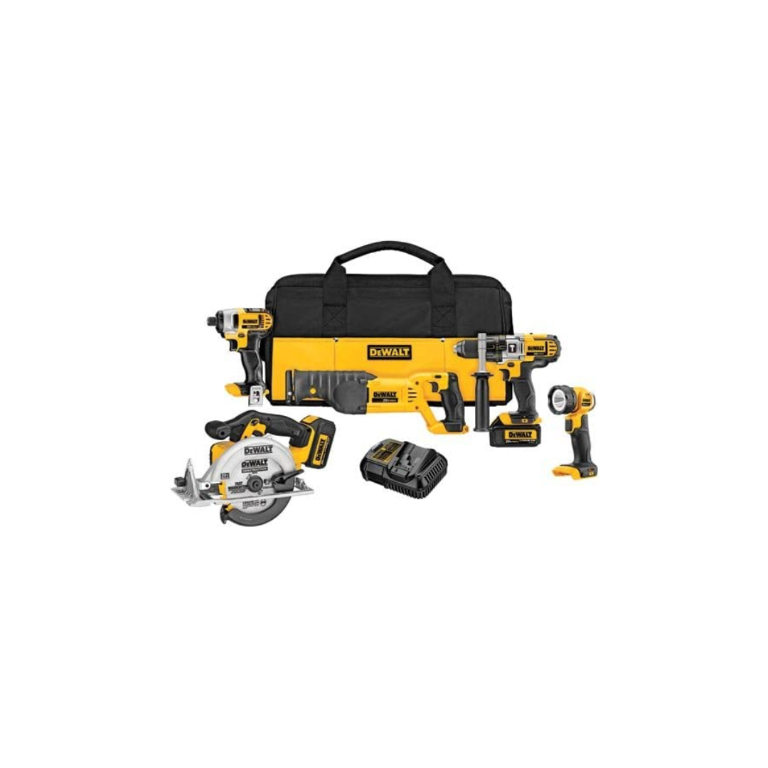 DEWALT DCK592L2 20V MAX Cordless Drill Combo Kit, 5-Tool