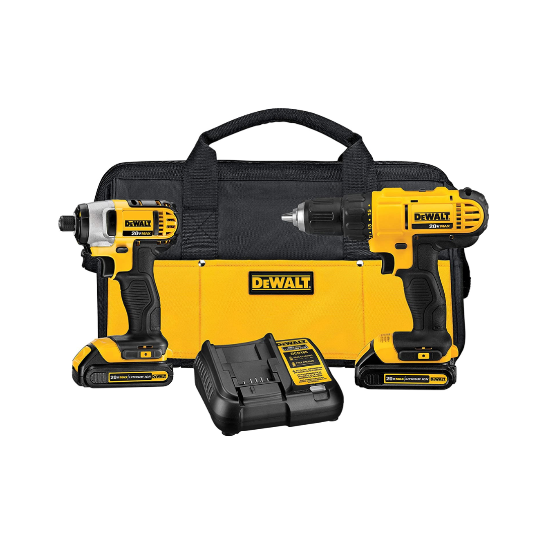 DEWALT DCK240C2 20V Max Cordless Drill Combo Kit, 2-Tool