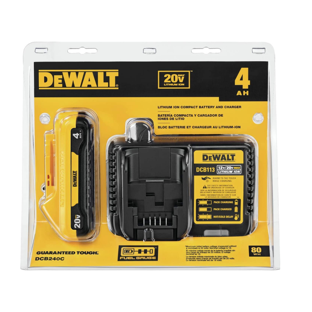 DEWALT DCB240C 20V MAX Battery, Compact Starter Kit, 4.0-Ah