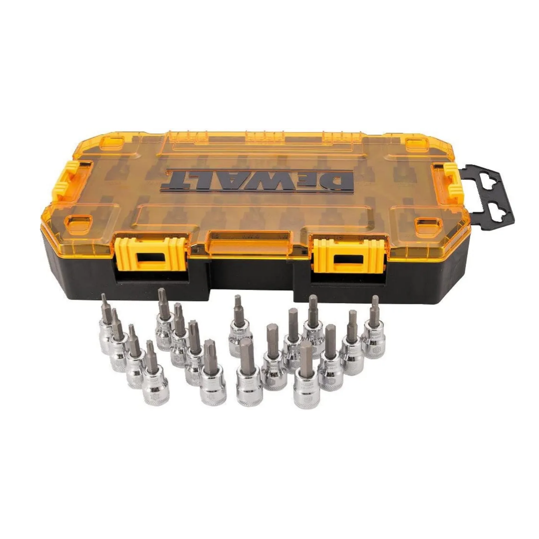 DEWALT DWMT73806 Drive Bit Socket Set, 3/8" Drive, SAE/Metric, 17-Piece