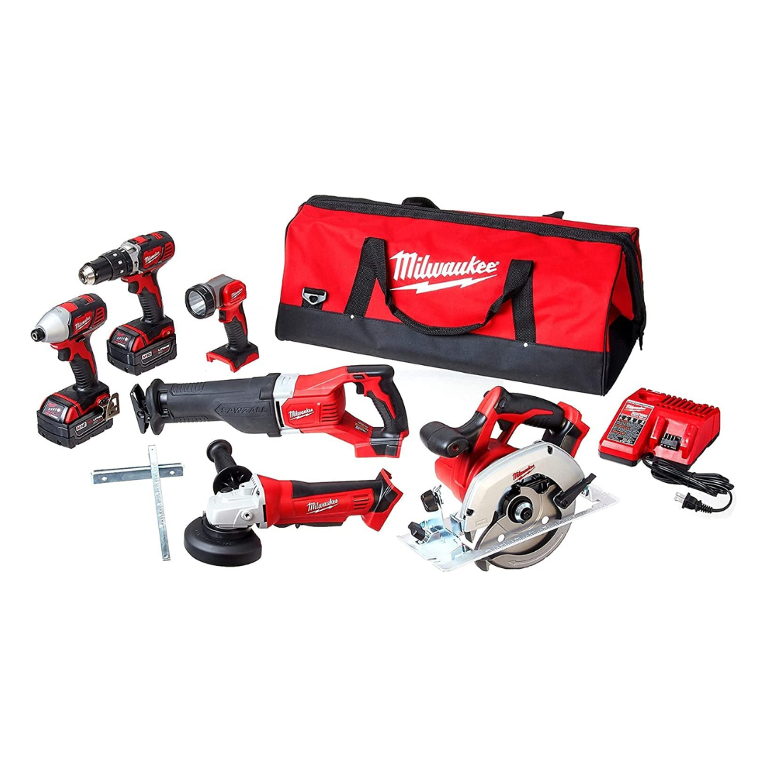 MILWAUKEE 2696-26 M18 Cordless LITHIUM-ION 6-Tool Combo Kit